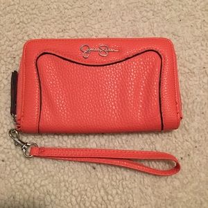 Jessica Simpson Orange Clutch with Wrist Strap